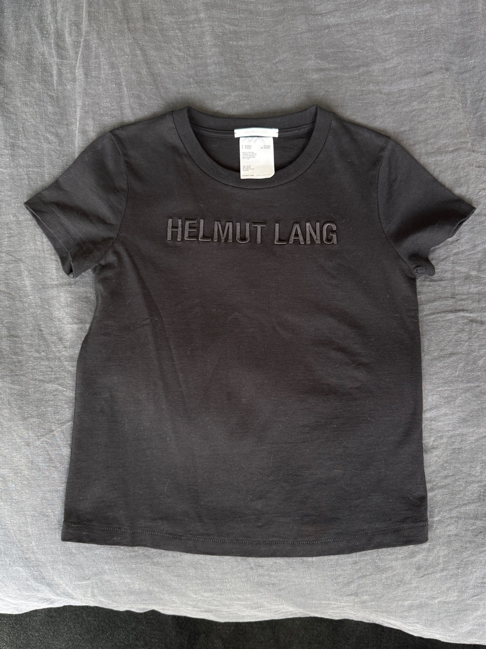 Helmut Lang Black Embossed Logo Tee